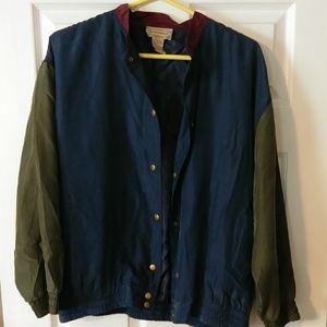 Vintage 1990s 100% silk bomber jacket